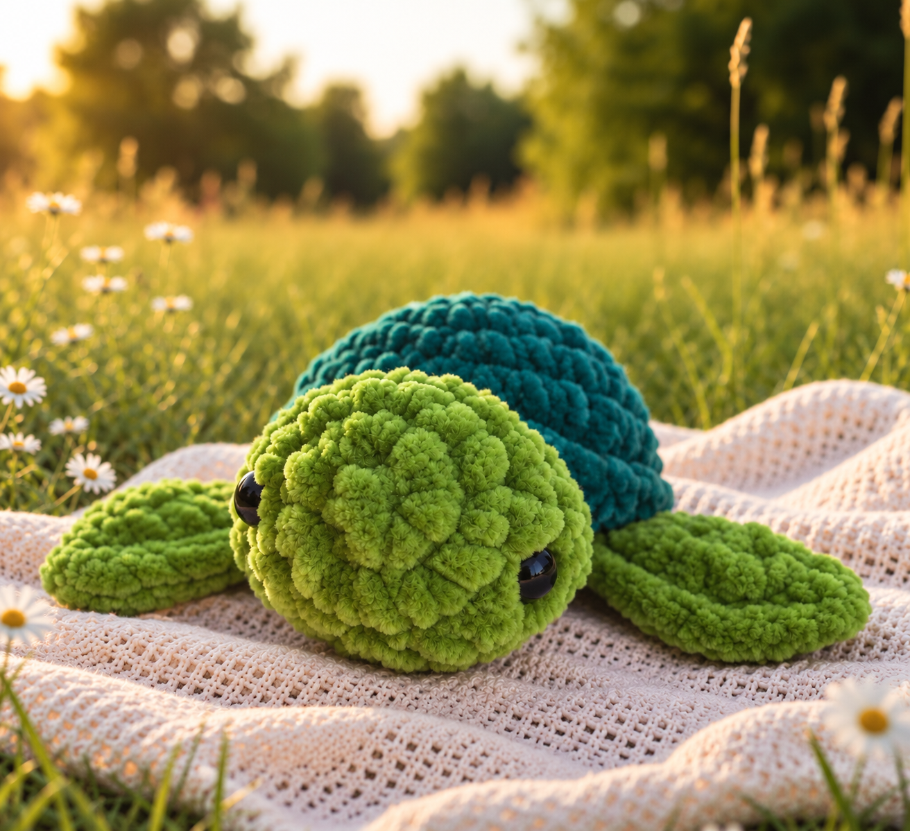 Plushie "Gaby" klein - Hellgrün/Dunkelgrün